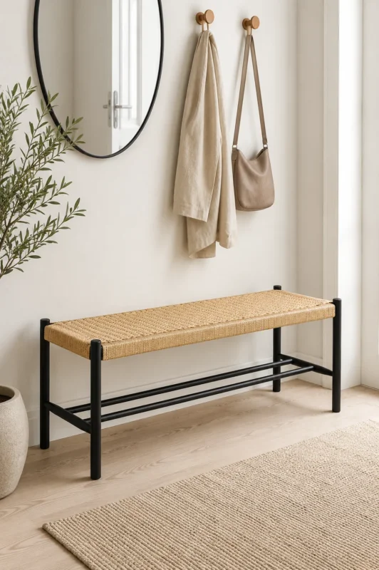 Bank Buche Schwarz / Natur - 120 cm