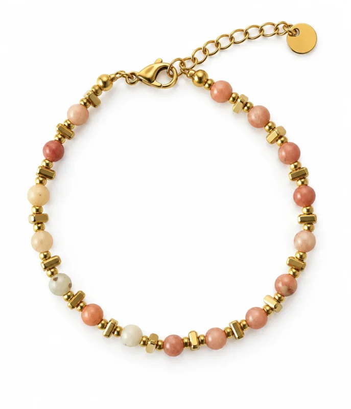 Armband TILDE - Naturstein - Natur Rosa