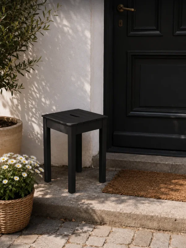 Hocker schwarz - für innen / außen