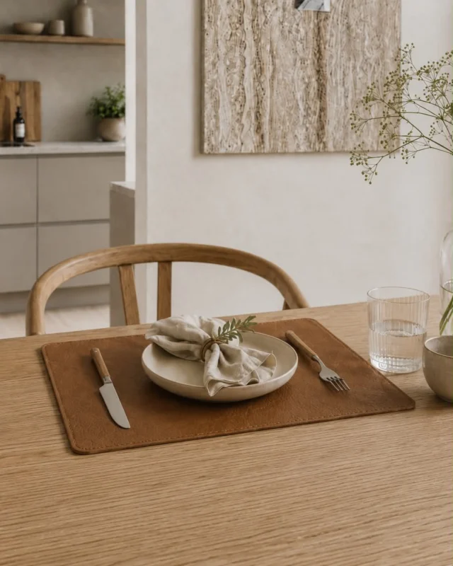 Tischset – Wendbar Schwarz / Cognac