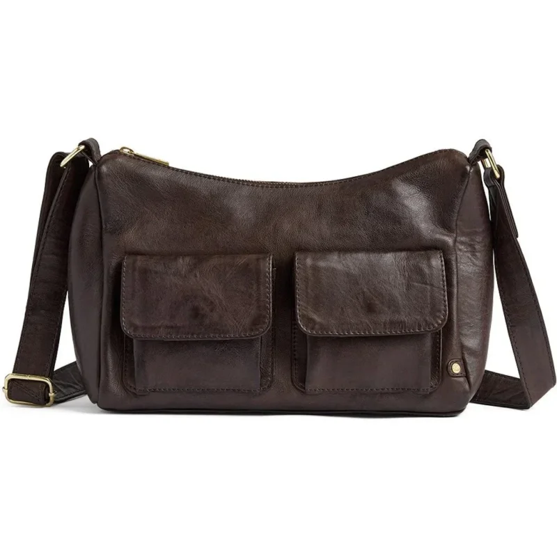 Schultertasche Golden Chic - Coffee