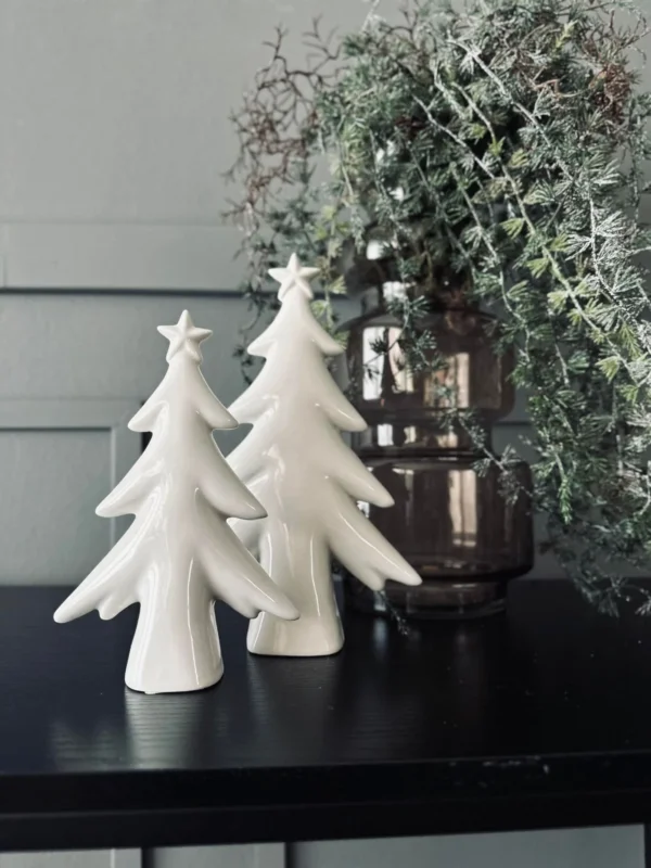 Juletræ 22cm - Hvid porcelæn - VIAMAJA.DK