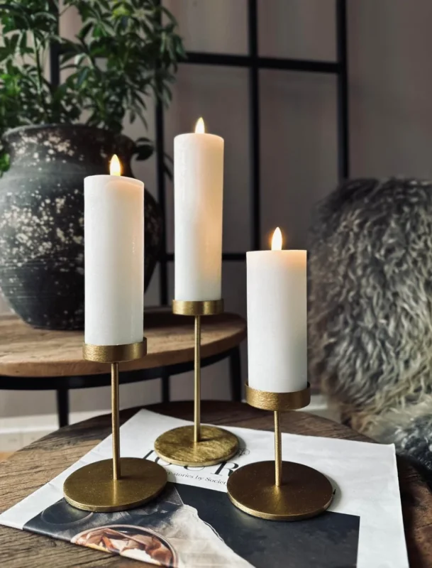LED Bloklys / Hvid – 3 stk bloklys dia 5 cm - VIAMAJA.DK