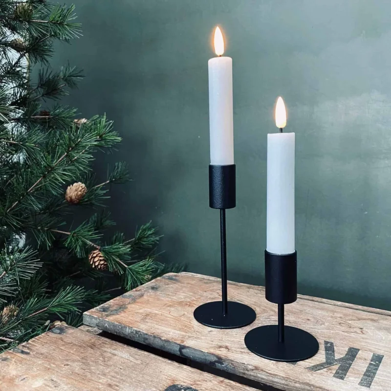 LED Kronelys 2 stk Hvid – 14cm - VIAMAJA.DK