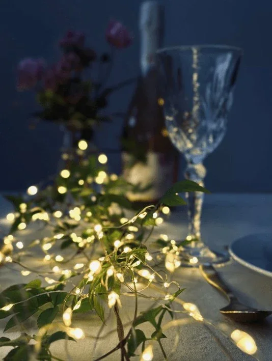 Lyskæde gennemsigtig wire med 80 LED Lys - VIAMAJA.DK