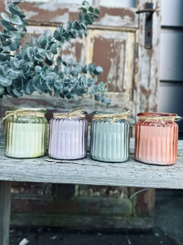 Stearinlys – Mix pastel i glas - VIAMAJA.DK